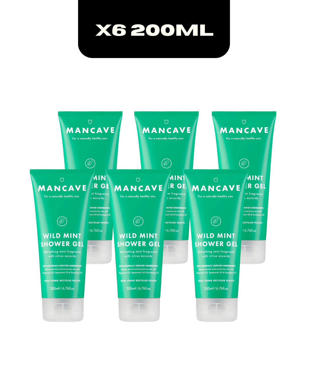 6 Pack - Wild Mint Shower Gel 200ml