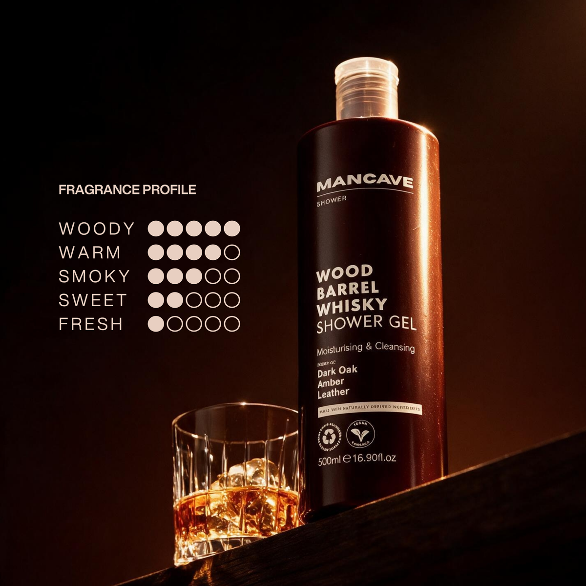 Wood Barrel Whisky Shower Gel 500ml